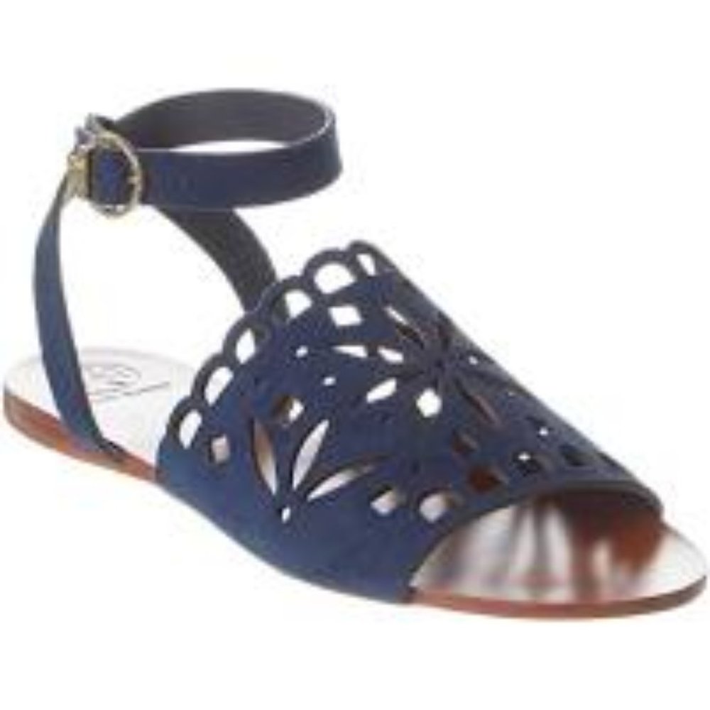Auth TORY BURCH May Perforated Ankle Strap Sandal